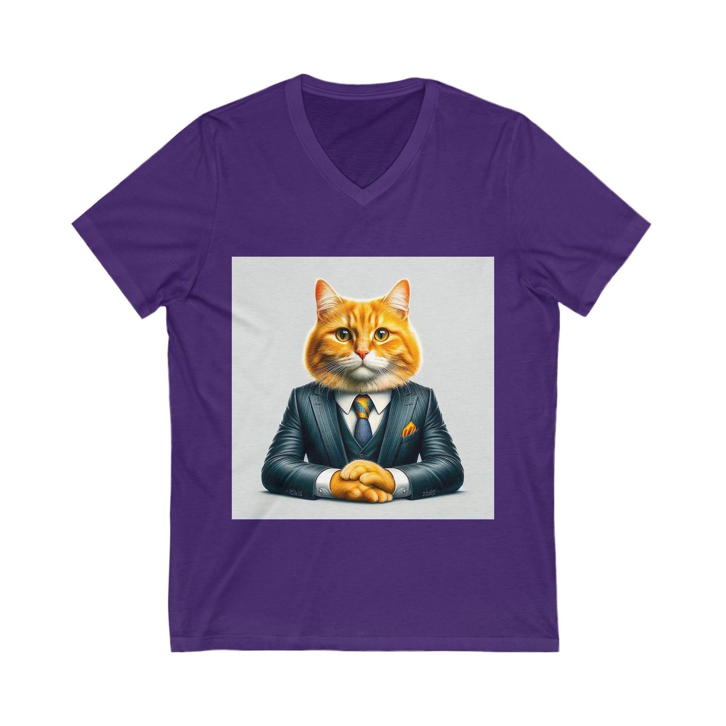 Domestic Cat Unisex Jersey Short Sleeve V-Neck Tee
