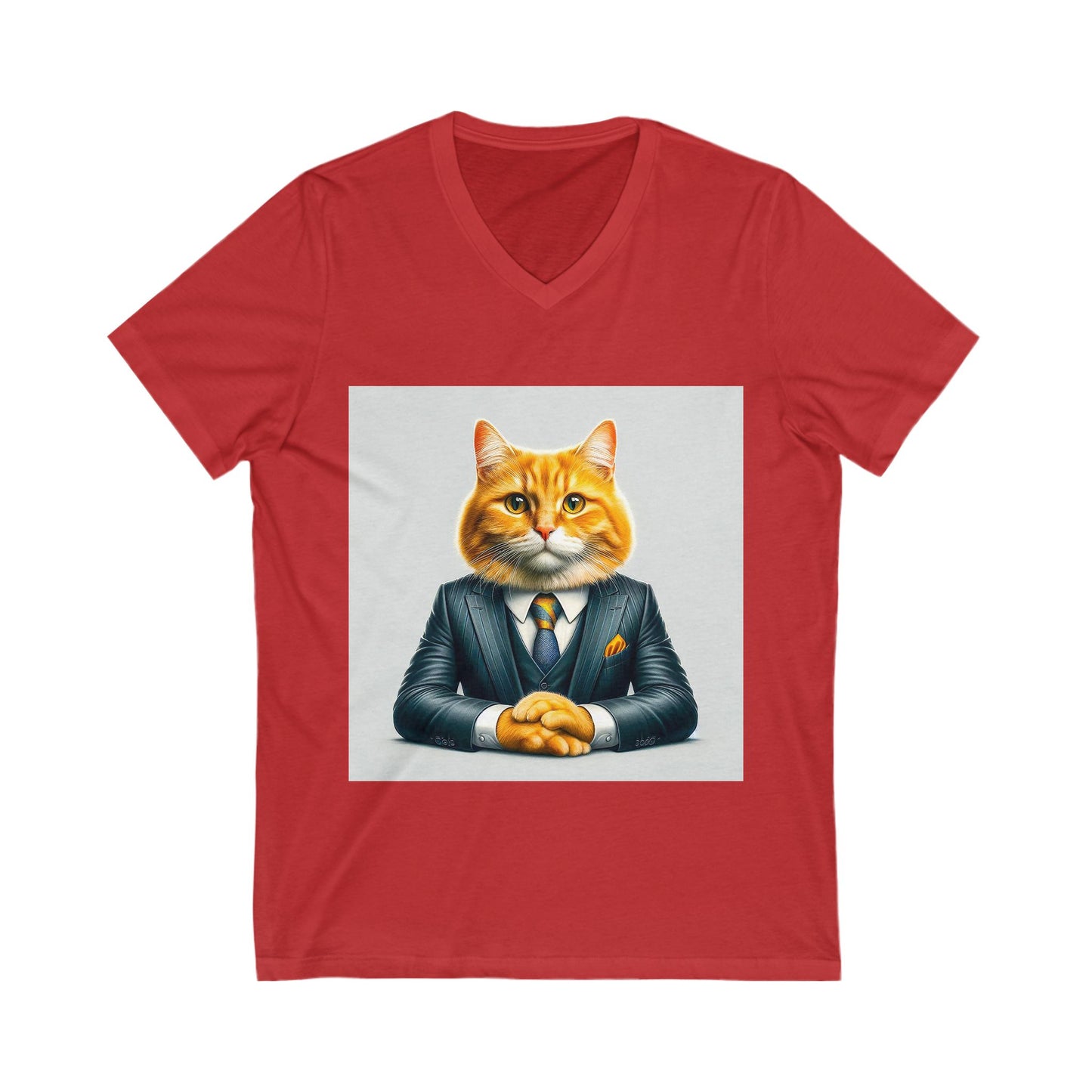 Domestic Cat Unisex Jersey Short Sleeve V-Neck Tee