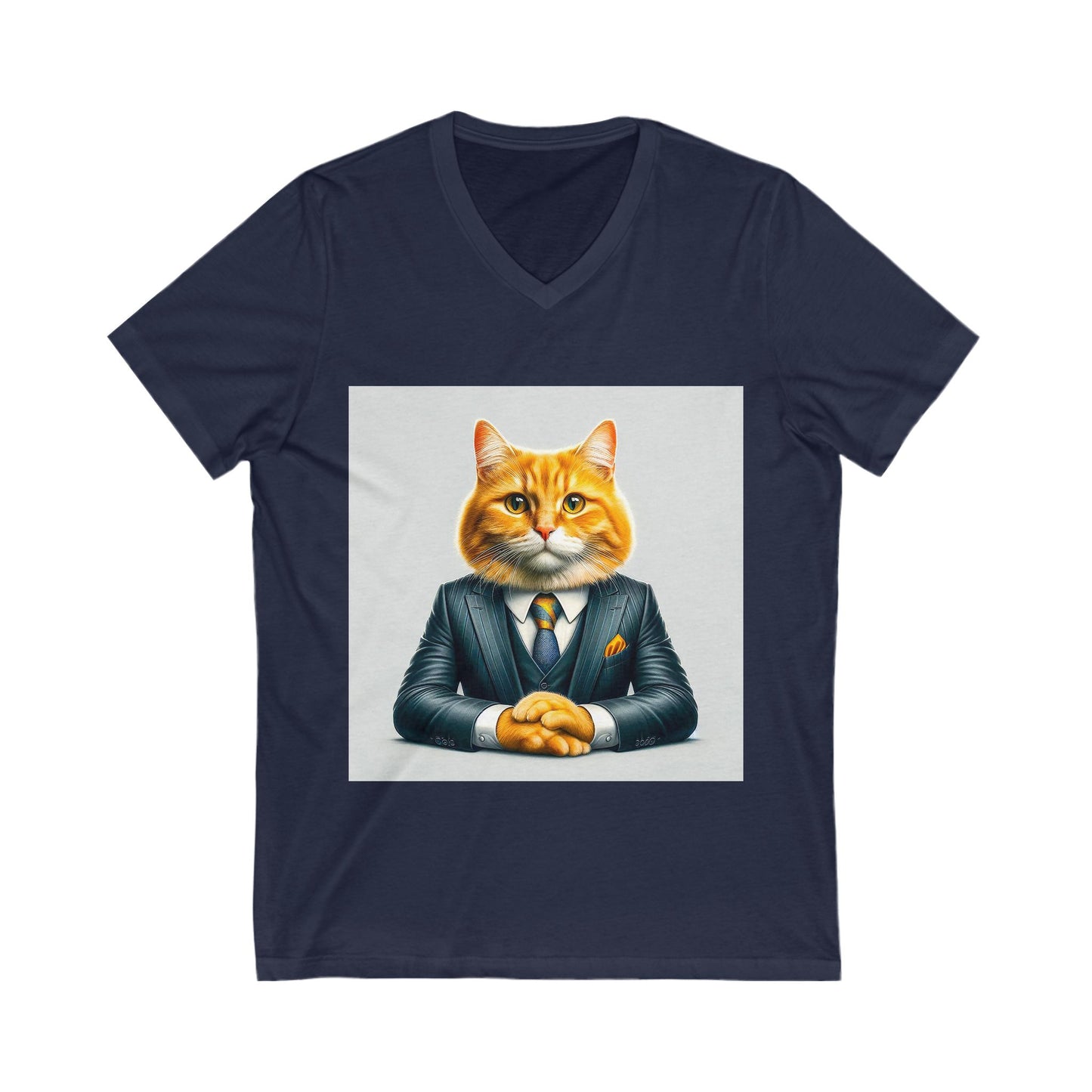 Domestic Cat Unisex Jersey Short Sleeve V-Neck Tee