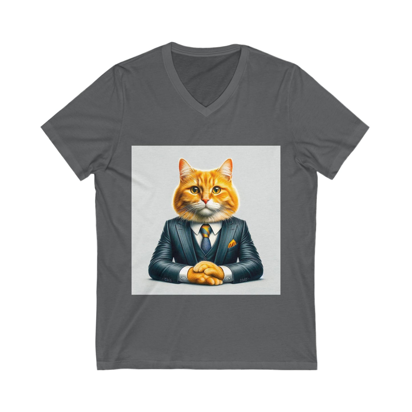 Domestic Cat Unisex Jersey Short Sleeve V-Neck Tee