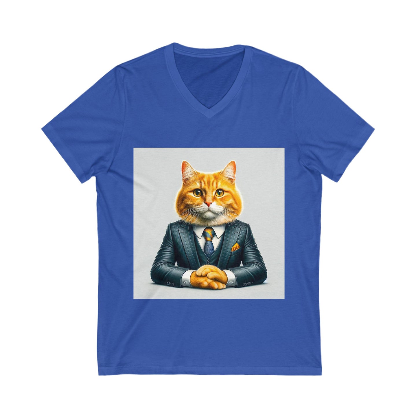 Domestic Cat Unisex Jersey Short Sleeve V-Neck Tee