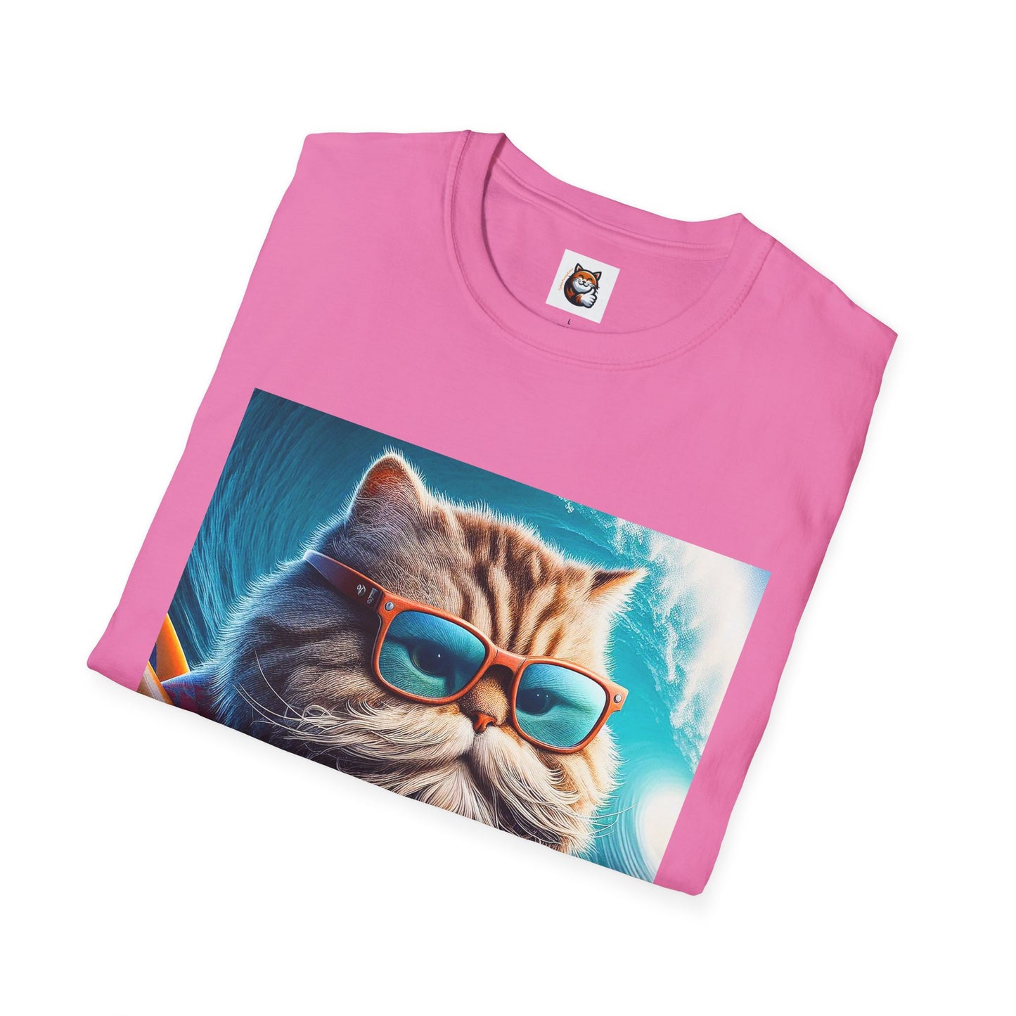 Selkirk Rex Cat T-Shirt old guy surfer