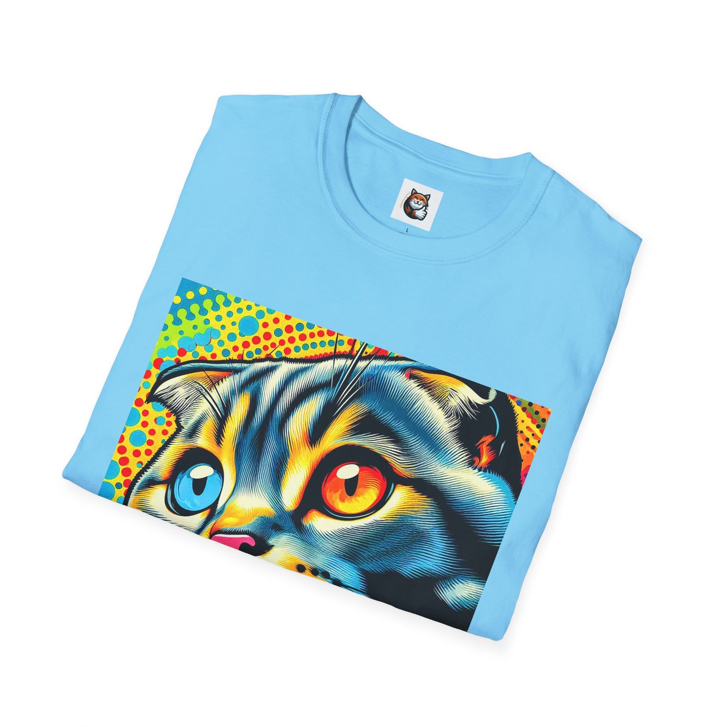 Scottish Fold Cat yellow comic book shirt