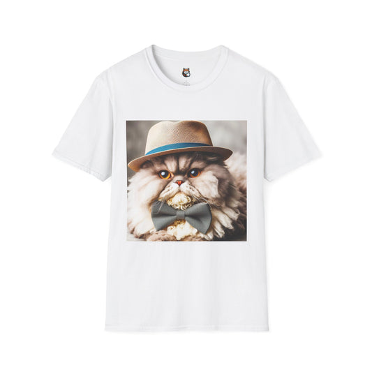 Selkirk Rex Cat T-Shirt top hat and bow tie