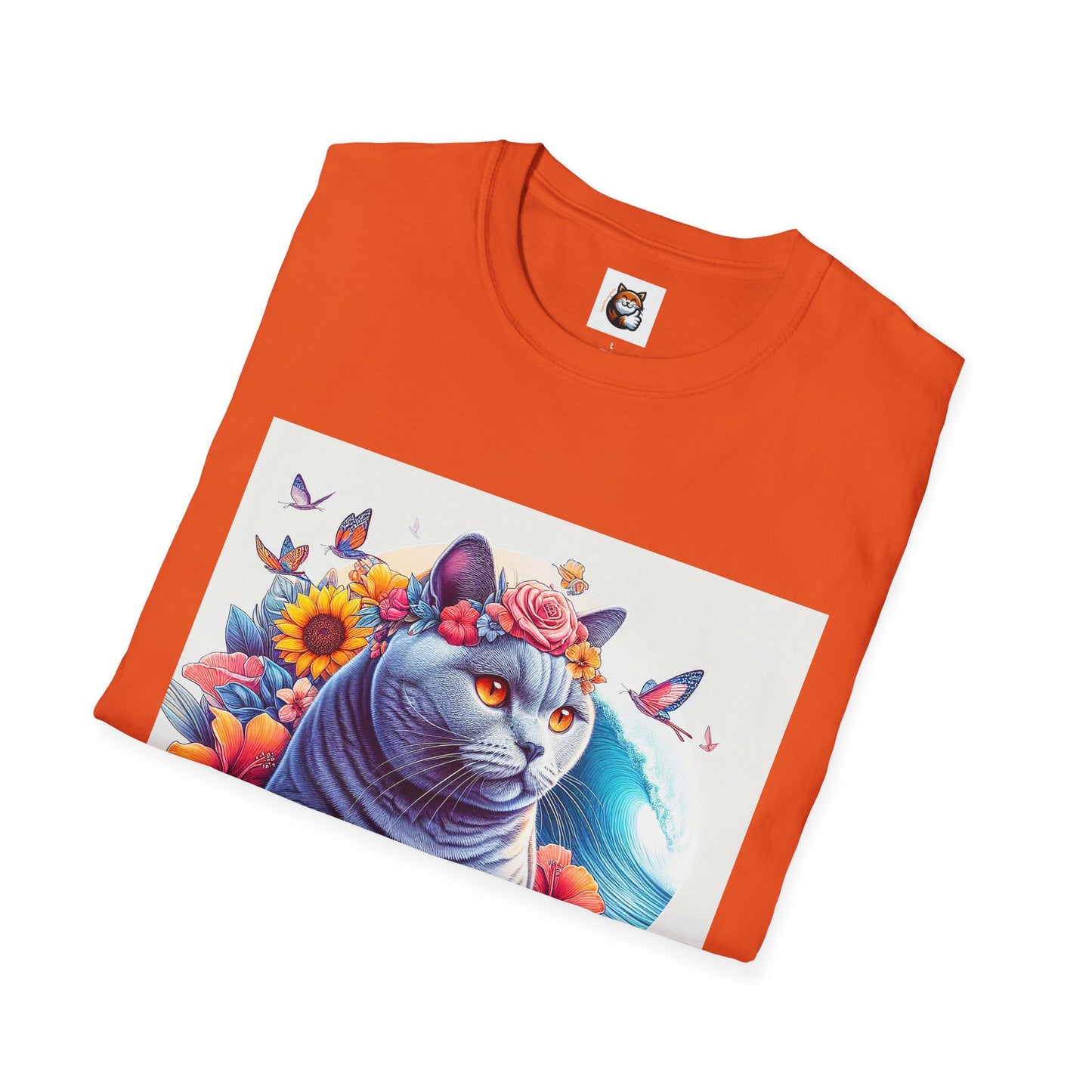 British Shorthair surf board Softstyle T-Shirt