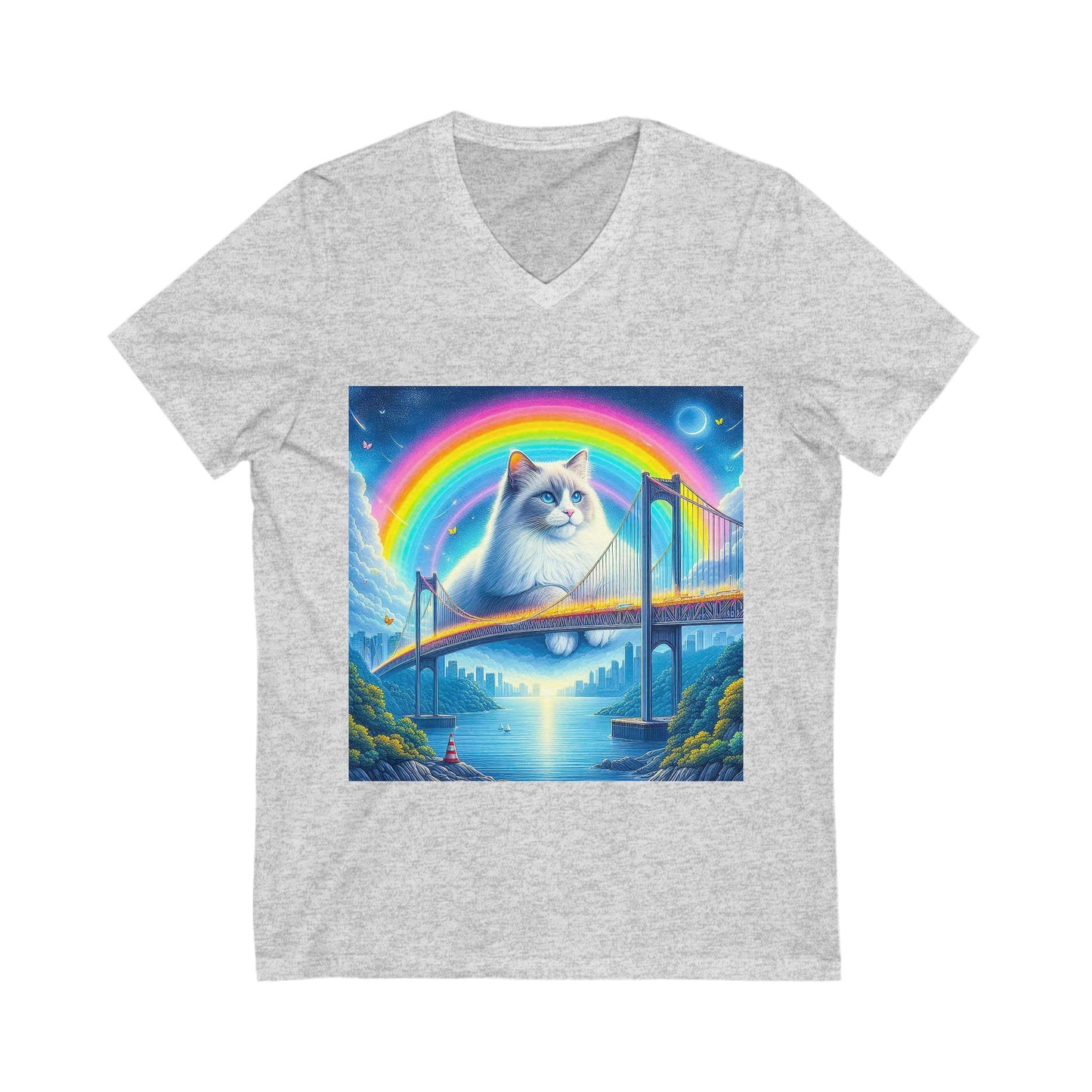Ragdoll Cat Unisex Jersey Short Sleeve V-Neck Tee