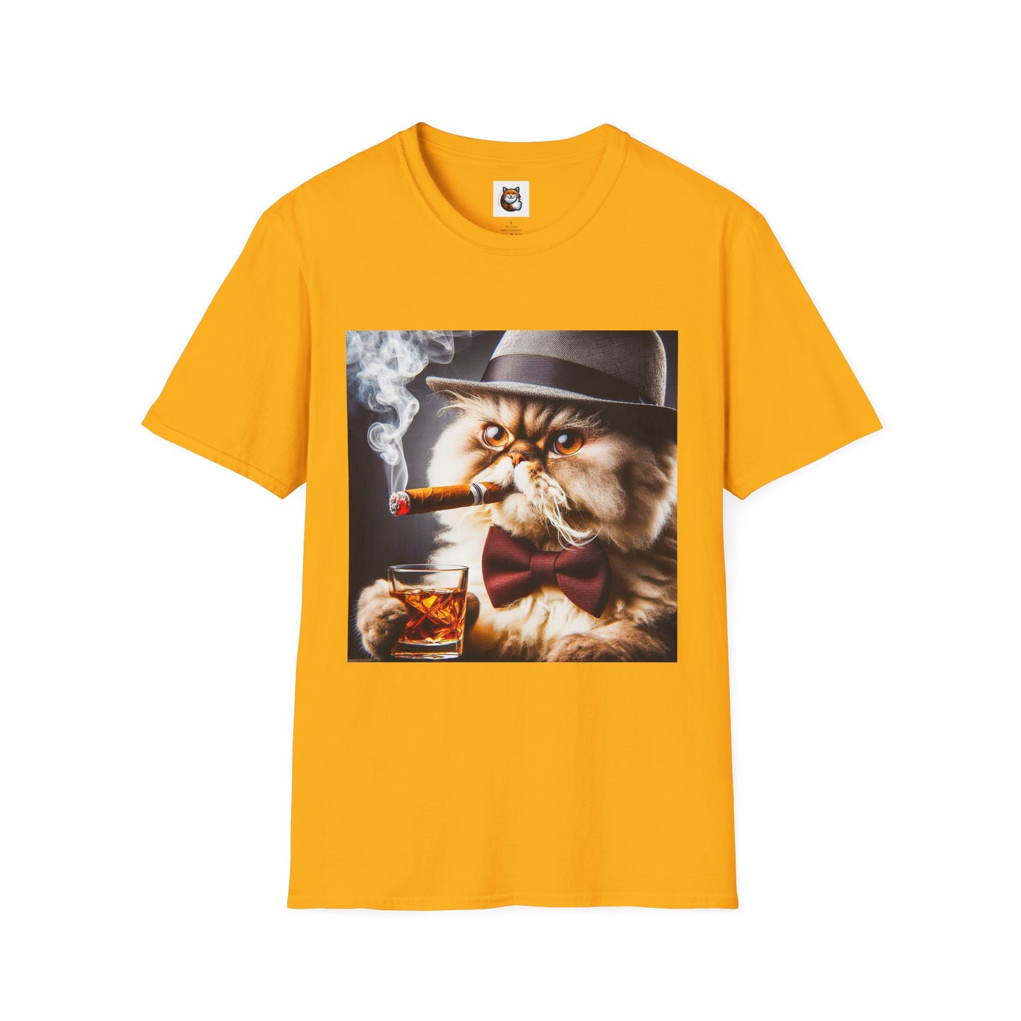 Selkirk Rex Cat T-Shirt cigar smoking