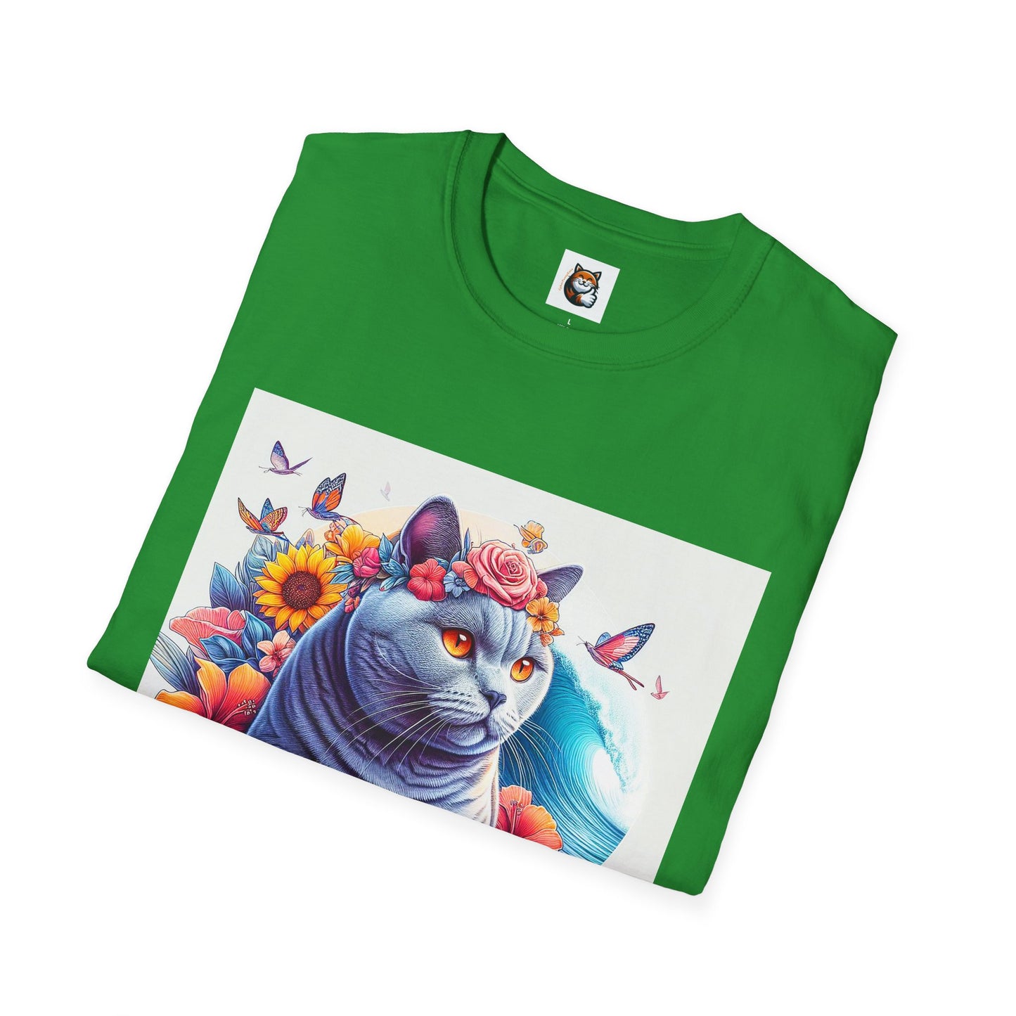 British Shorthair surf board Softstyle T-Shirt