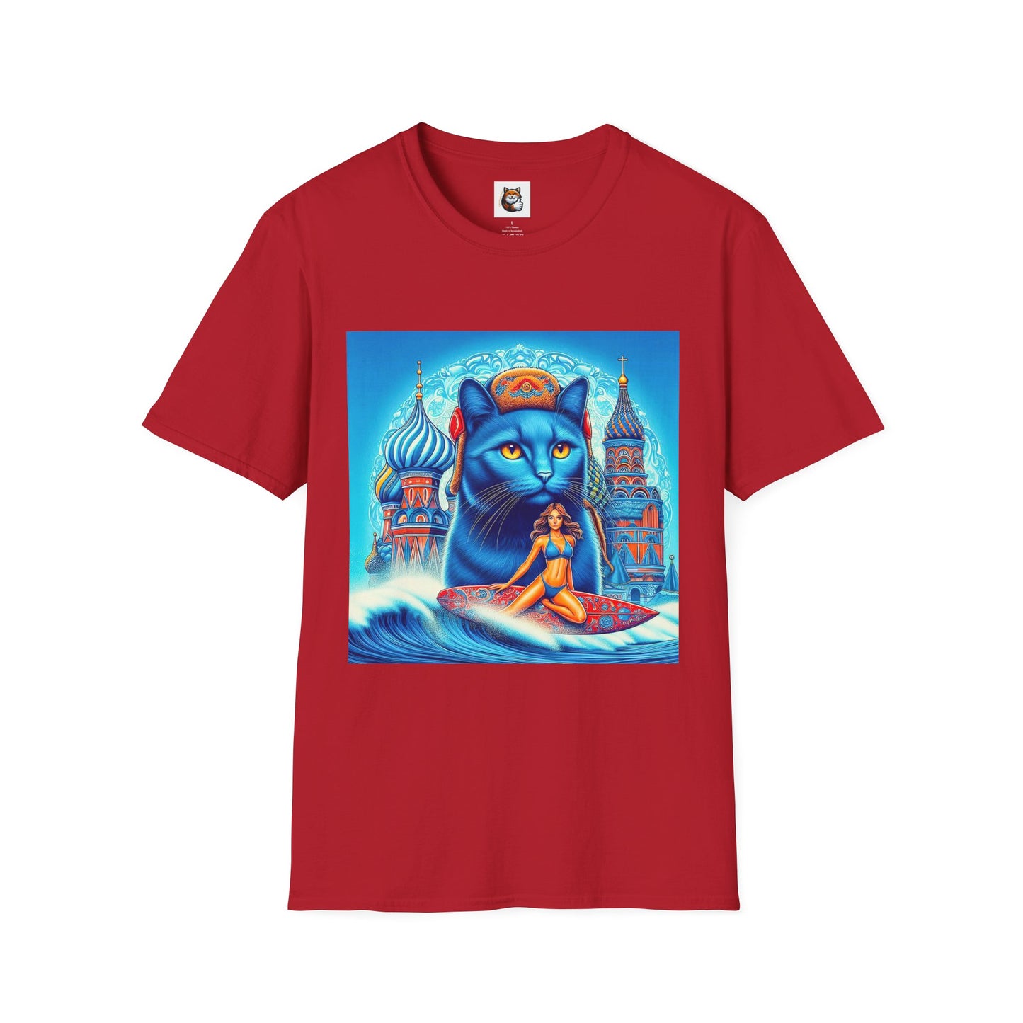 Russian Blue Cat egyptian goddess Softstyle T-Shirt