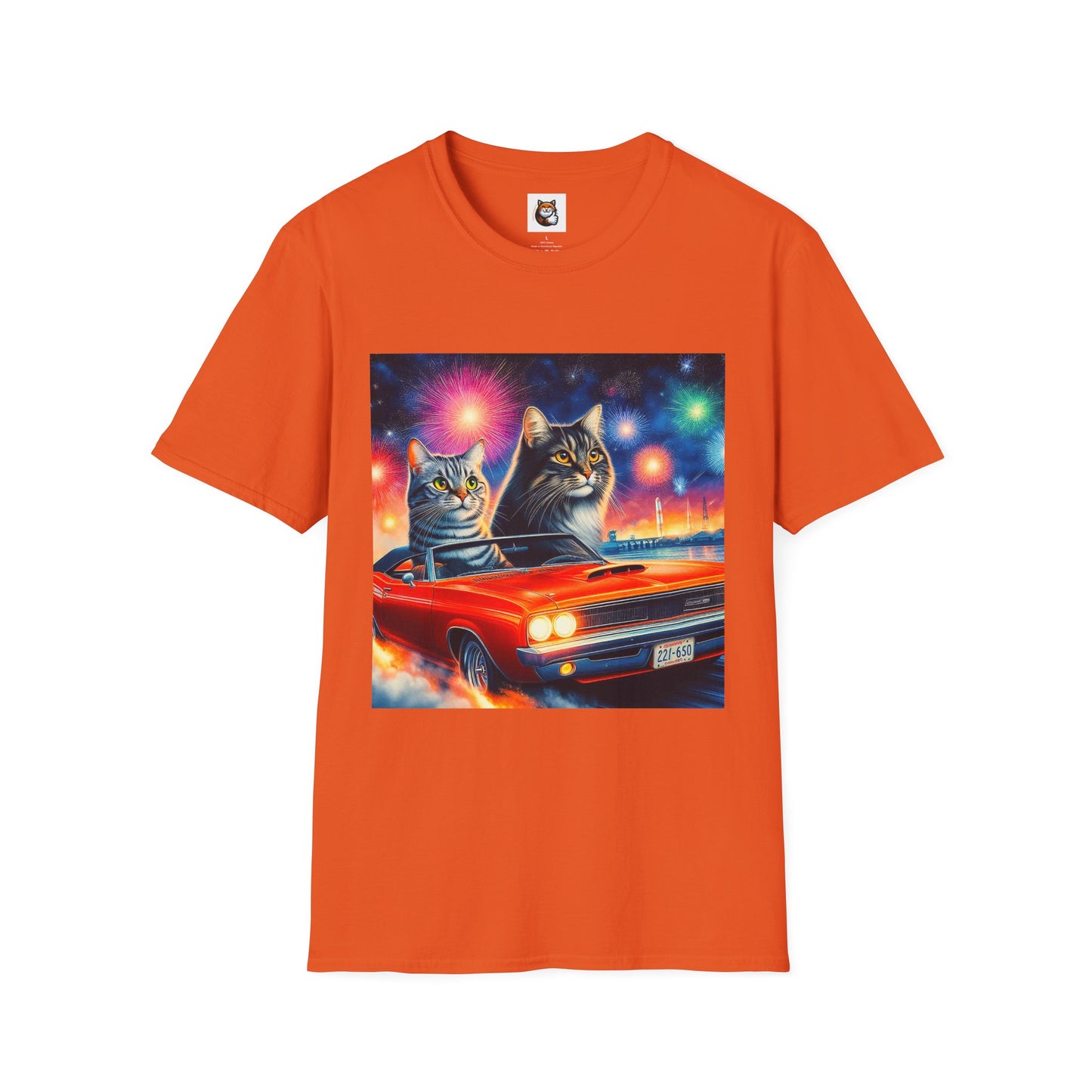 Wacky Domestic Cat Unisex Softstyle T-Shirt