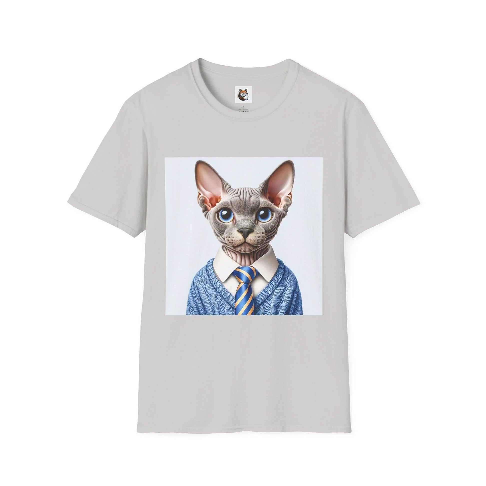 Devon Rex Cat business man Softstyle T-Shirt by Printify