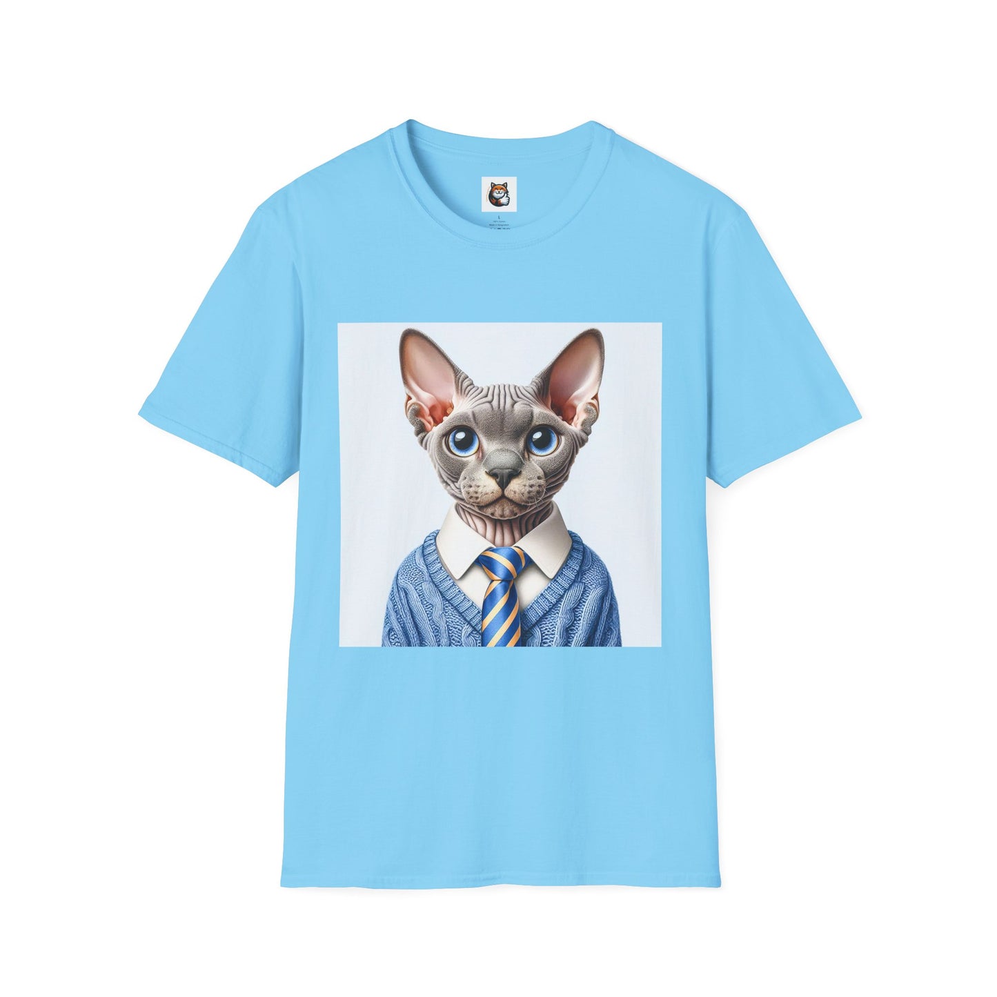 Devon Rex Cat business man Softstyle T-Shirt