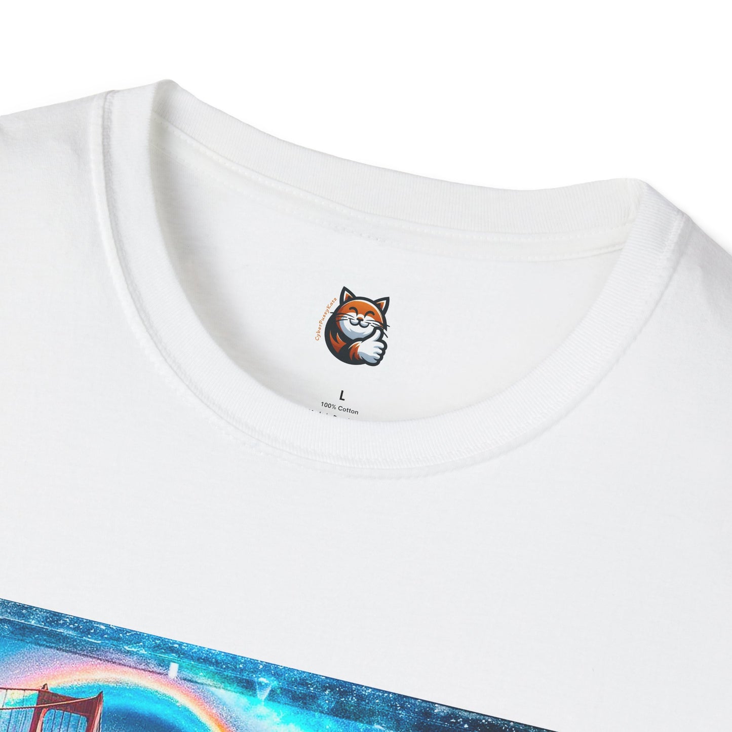Devon Rex Unisex rainbow bridge Softstyle T-Shirt