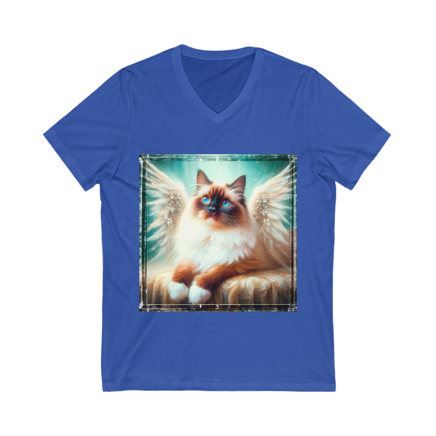 Birman angel Jersey Short Sleeve V-Neck Tee