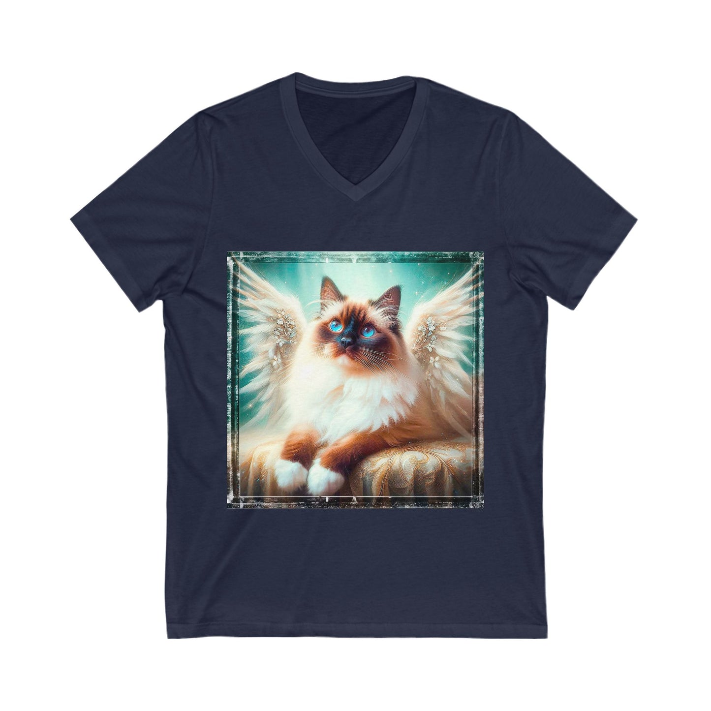 Birman angel Jersey Short Sleeve V-Neck Tee
