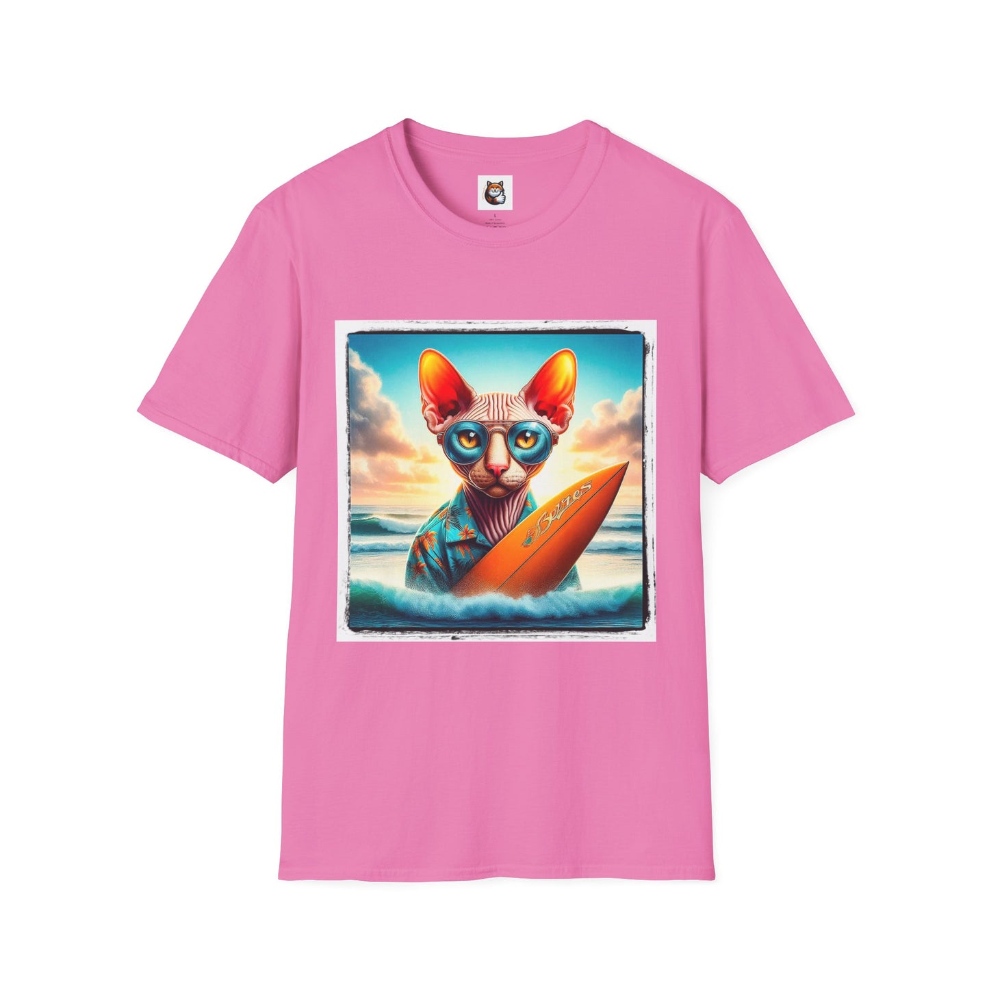 Cornish Rex Cat beach surfer  T-Shirt