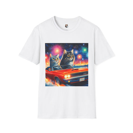 Wacky Domestic Cat Unisex Softstyle T-Shirt
