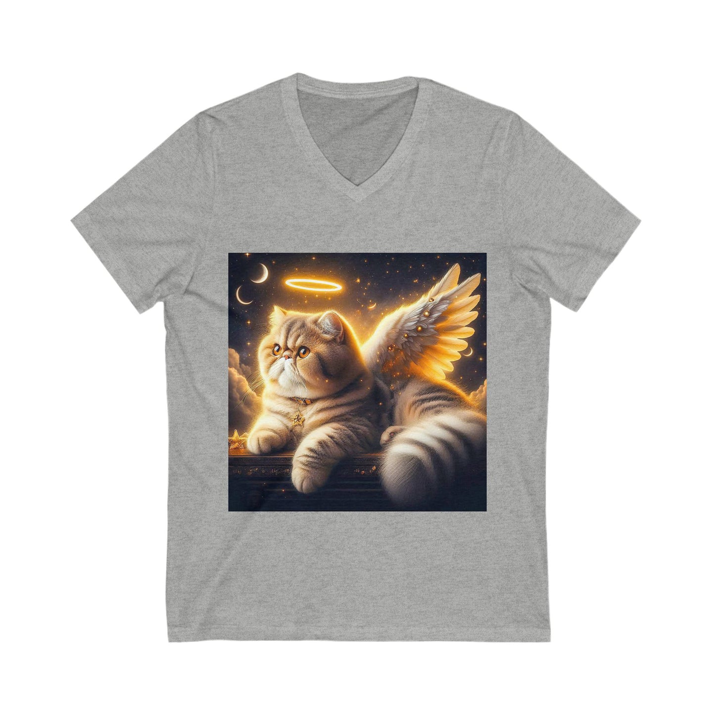Exotic Shorthair Cat heavenly Angel Short Sleeve V-Neck Tee