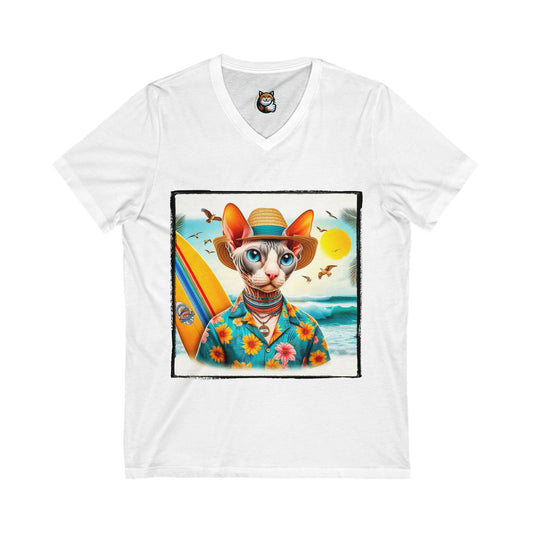 Cornish Rex Cat beach babe Neck Tee