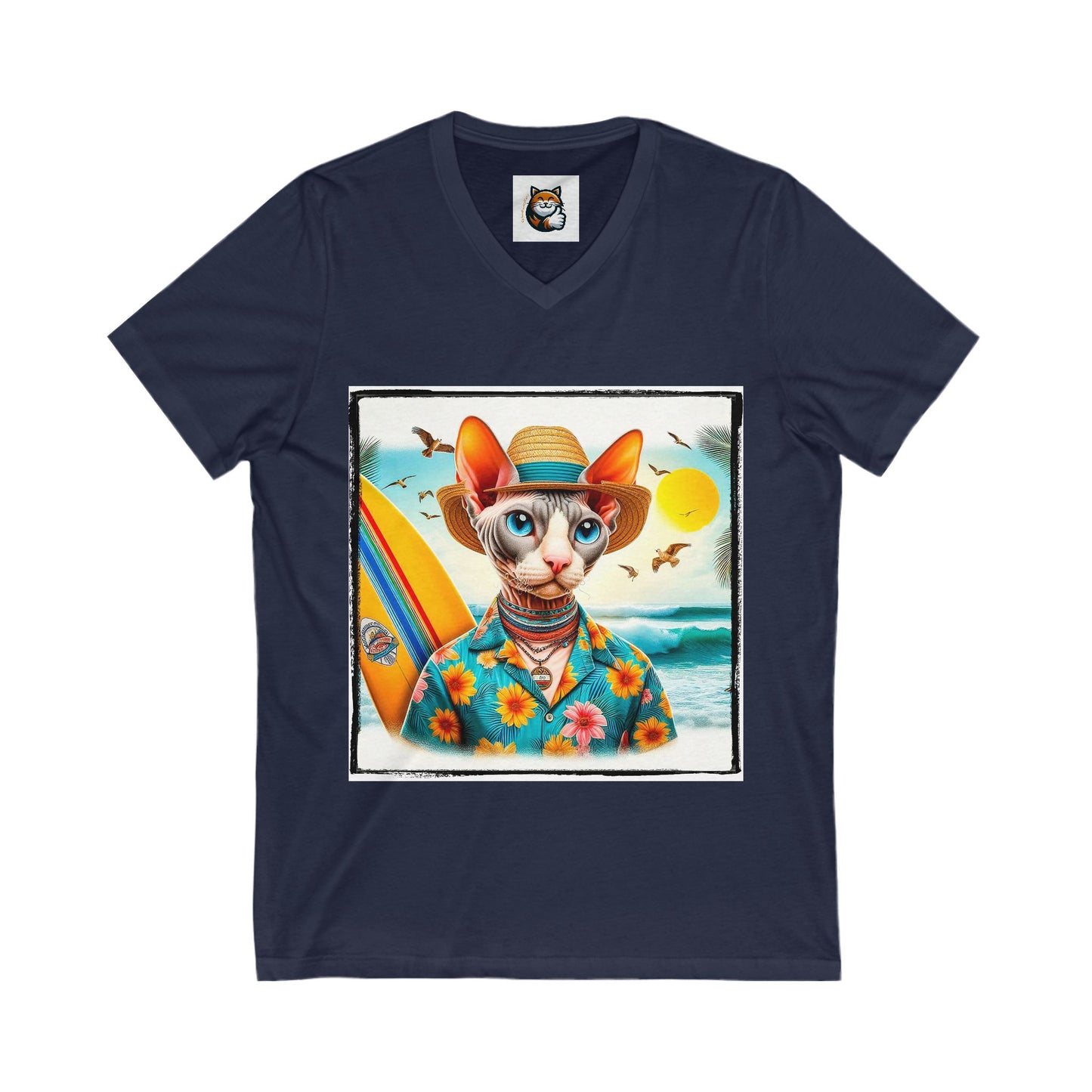 Cornish Rex Cat beach babe Neck Tee