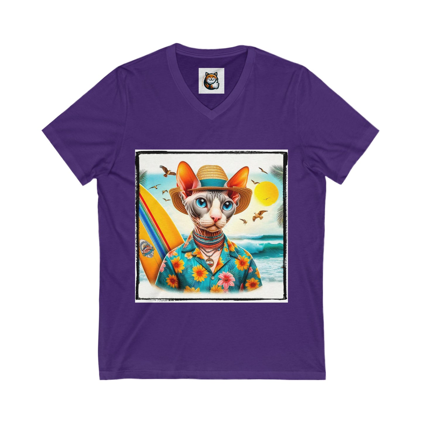 Cornish Rex Cat beach babe Neck Tee