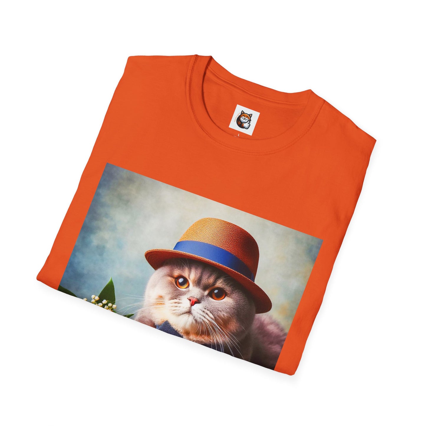 British Shorthair  hat and bow Unisex Softstyle T-Shirt