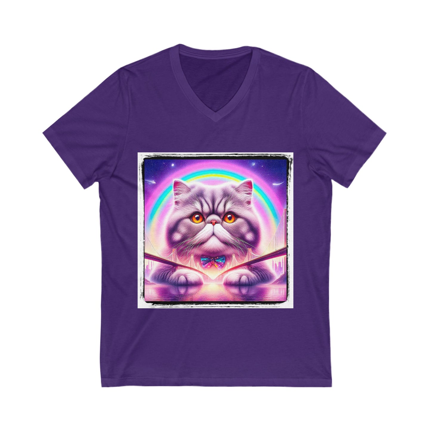 Exotic Shorthair Sleeve purple sunset tee