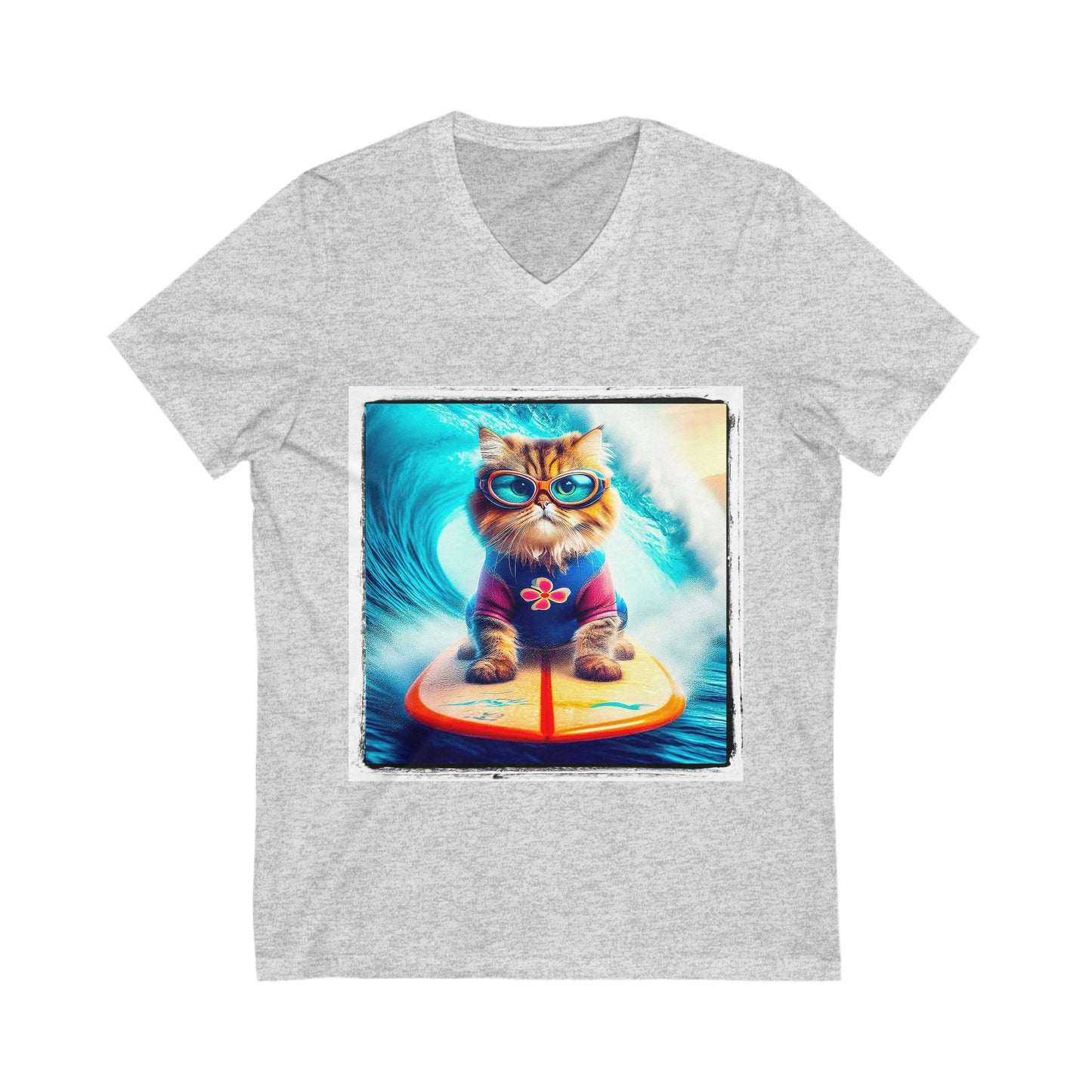 Persian Cat Unisex Jersey Short Sleeve V-Neck Tee