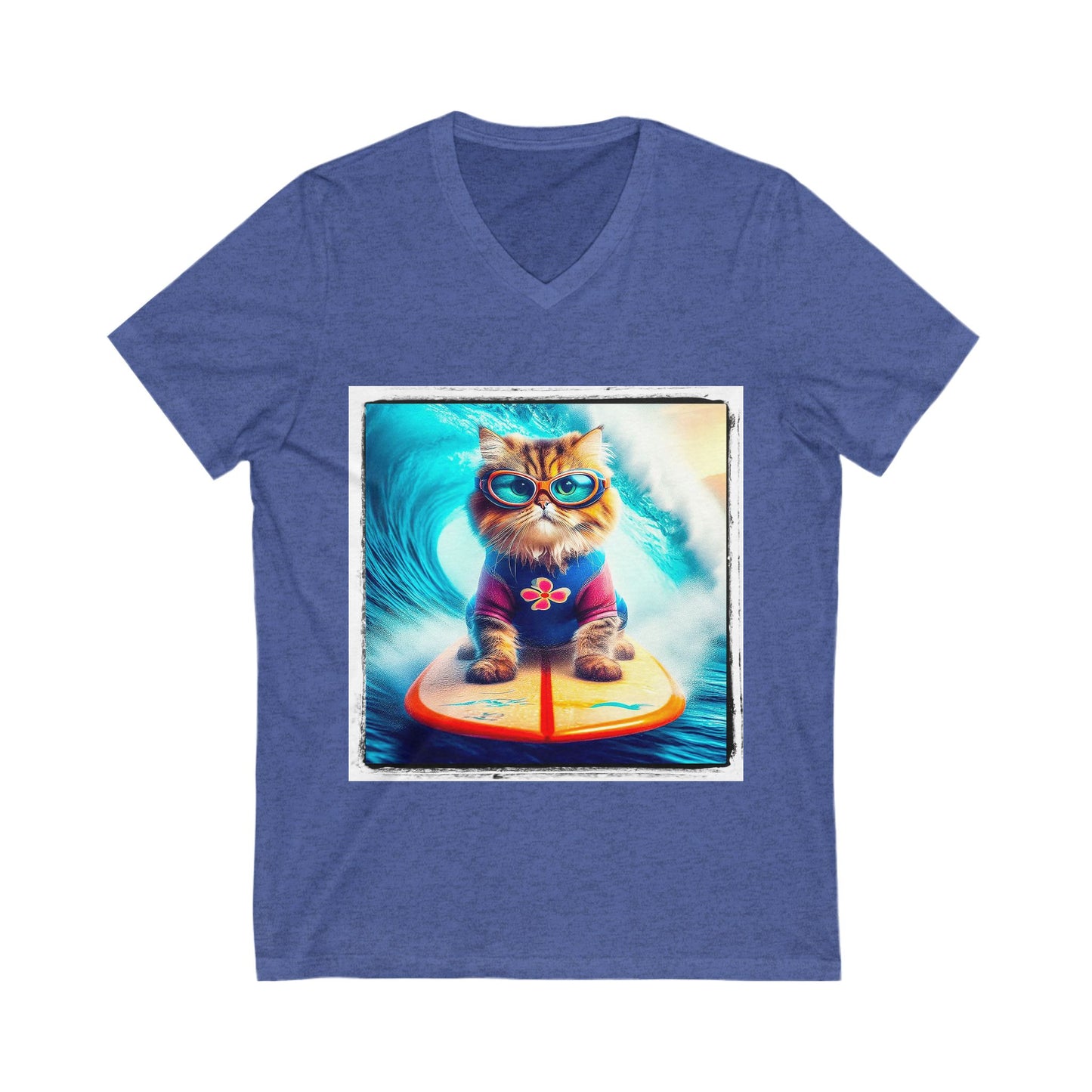 Persian Cat Unisex Jersey Short Sleeve V-Neck Tee
