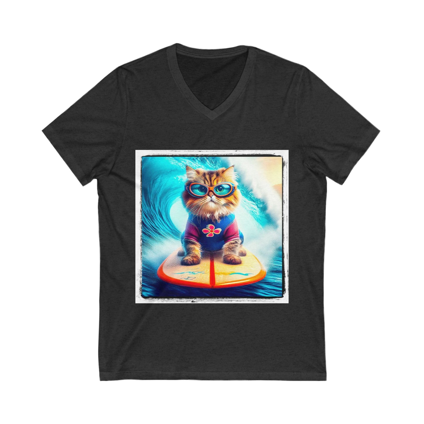 Persian Cat Unisex Jersey Short Sleeve V-Neck Tee