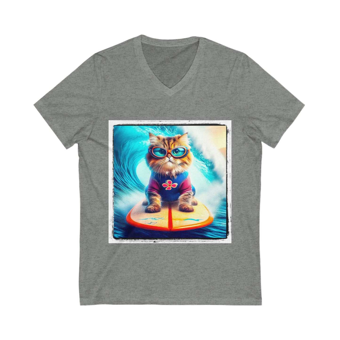 Persian Cat Unisex Jersey Short Sleeve V-Neck Tee