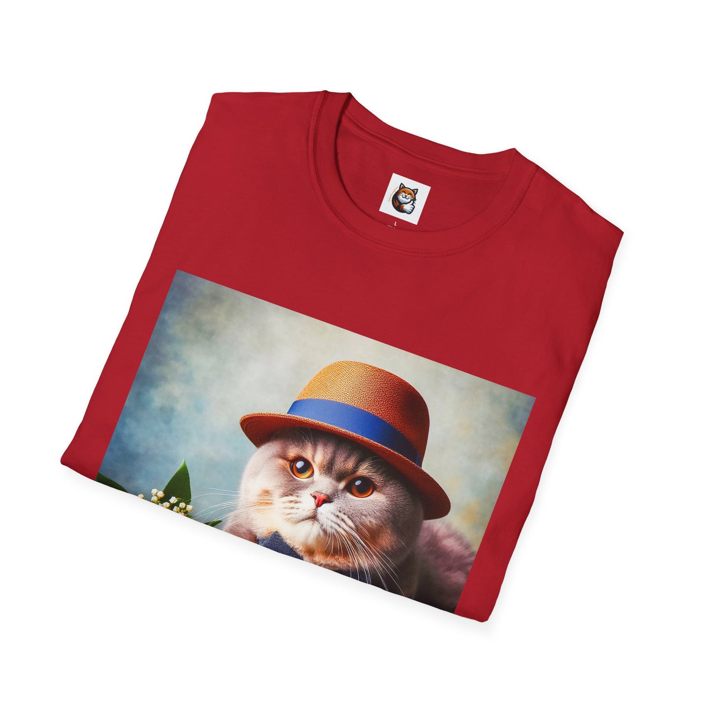 British Shorthair  hat and bow Unisex Softstyle T-Shirt