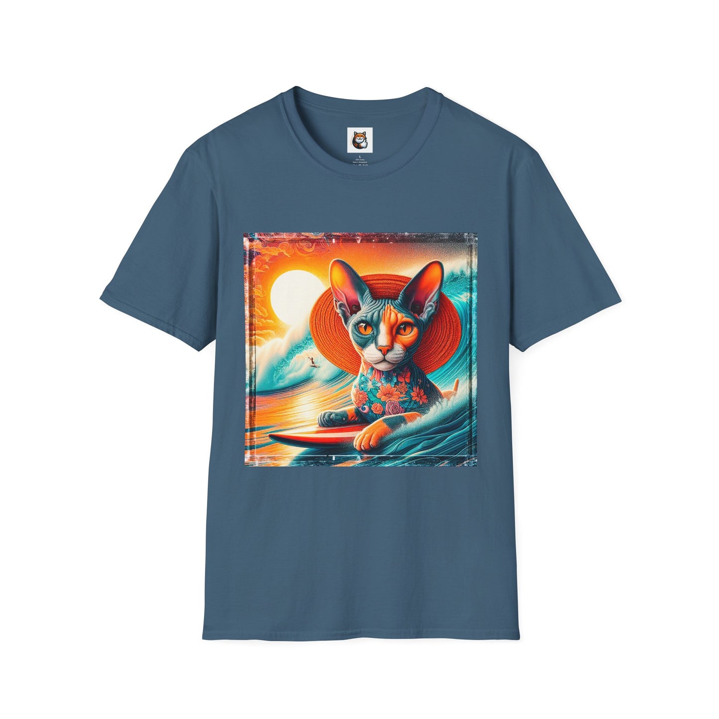 Devon Rex Cat hawaiian surfer Softstyle T-Shirt
