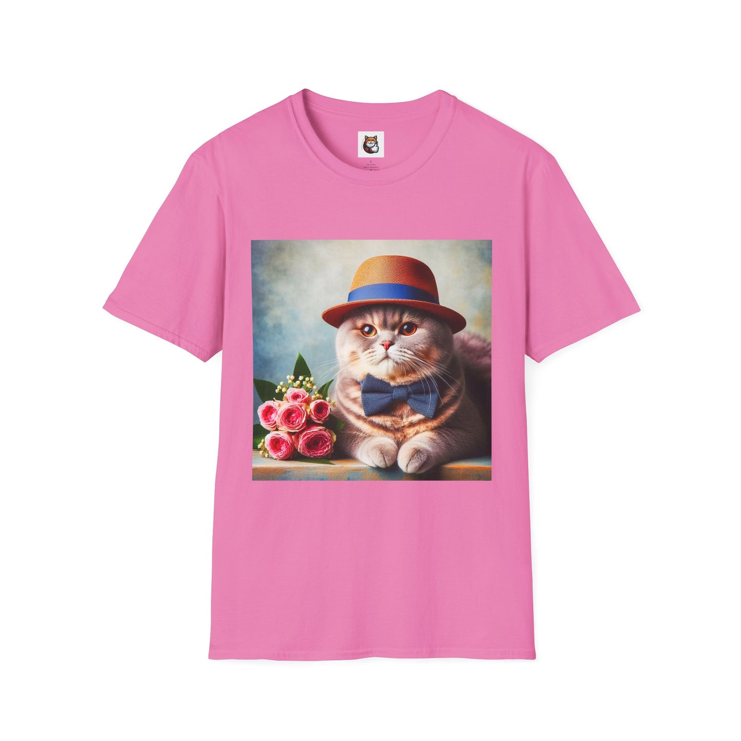 British Shorthair  hat and bow Unisex Softstyle T-Shirt