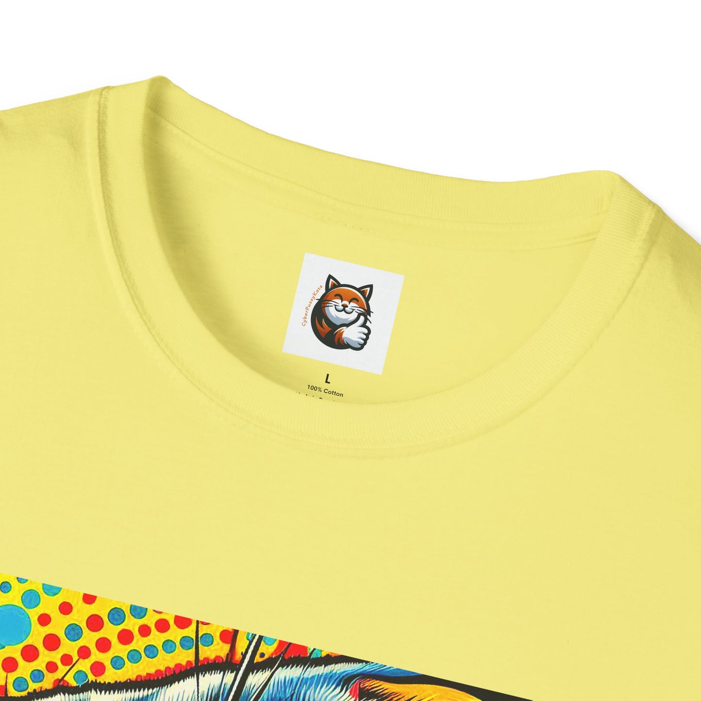 Scottish Fold Cat yellow comic book shirt