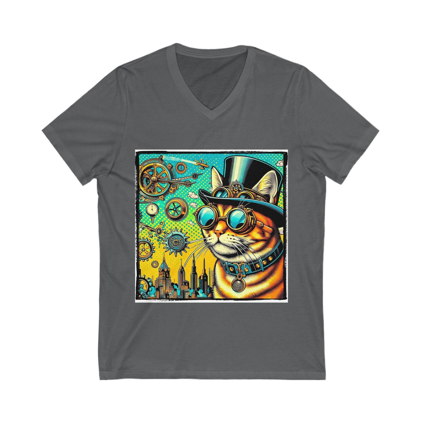 Domestic Cat Unisex Jersey Short Sleeve V-Neck Tee