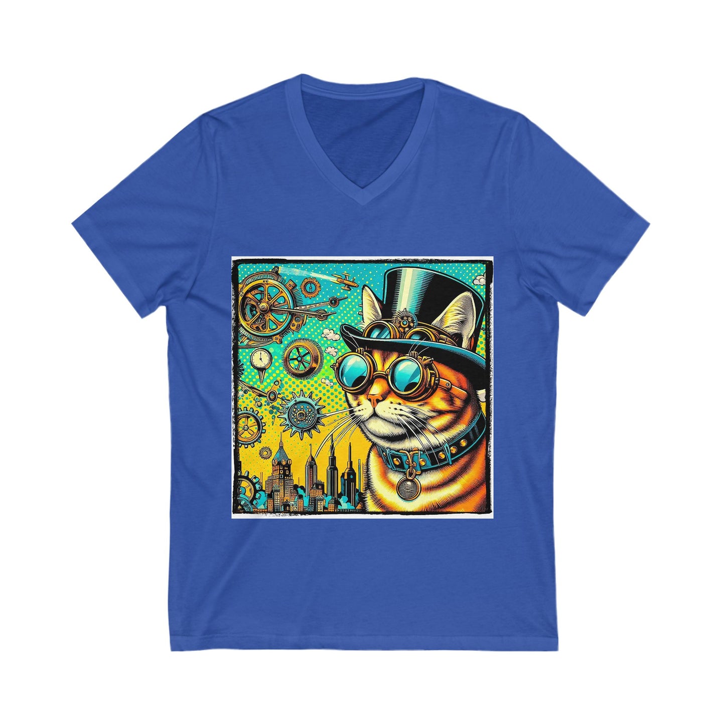 Domestic Cat Unisex Jersey Short Sleeve V-Neck Tee
