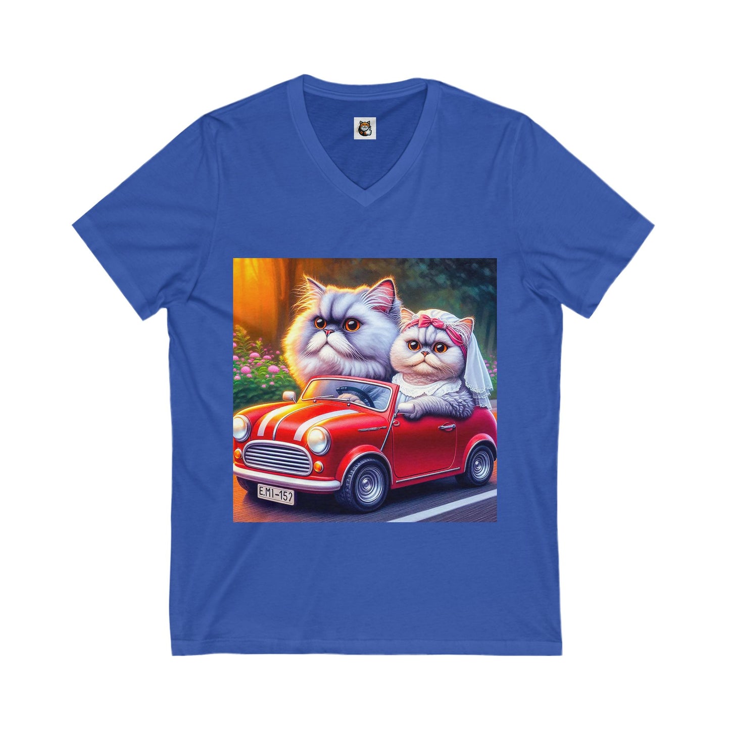 Selkirk Rex Design V-Neck married couple