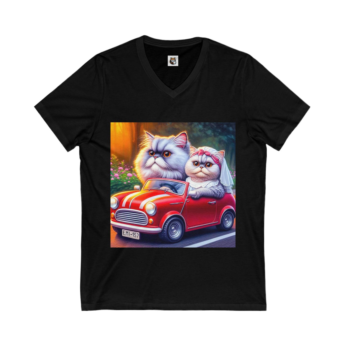 Selkirk Rex Design V-Neck married couple