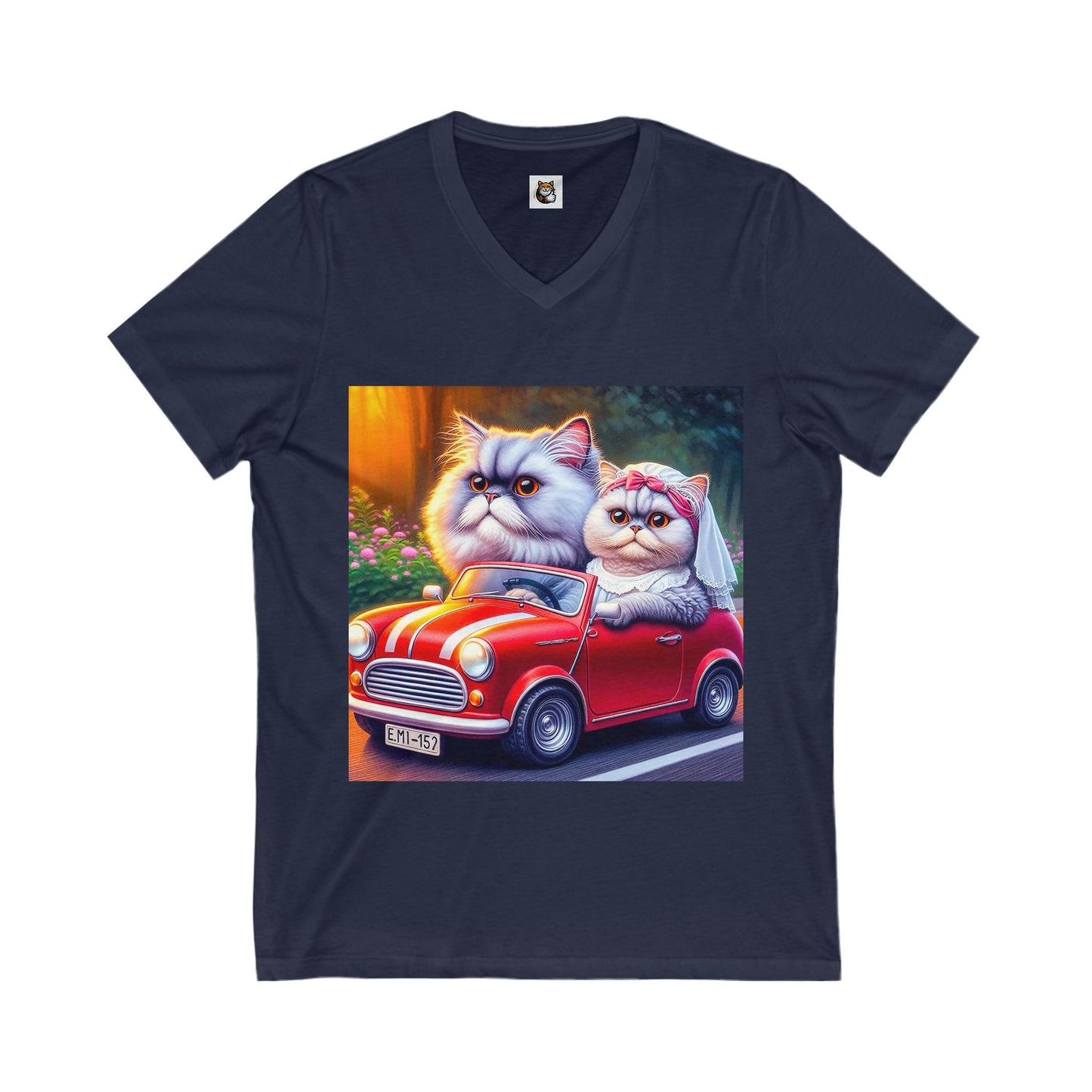 Selkirk Rex Design V-Neck married couple