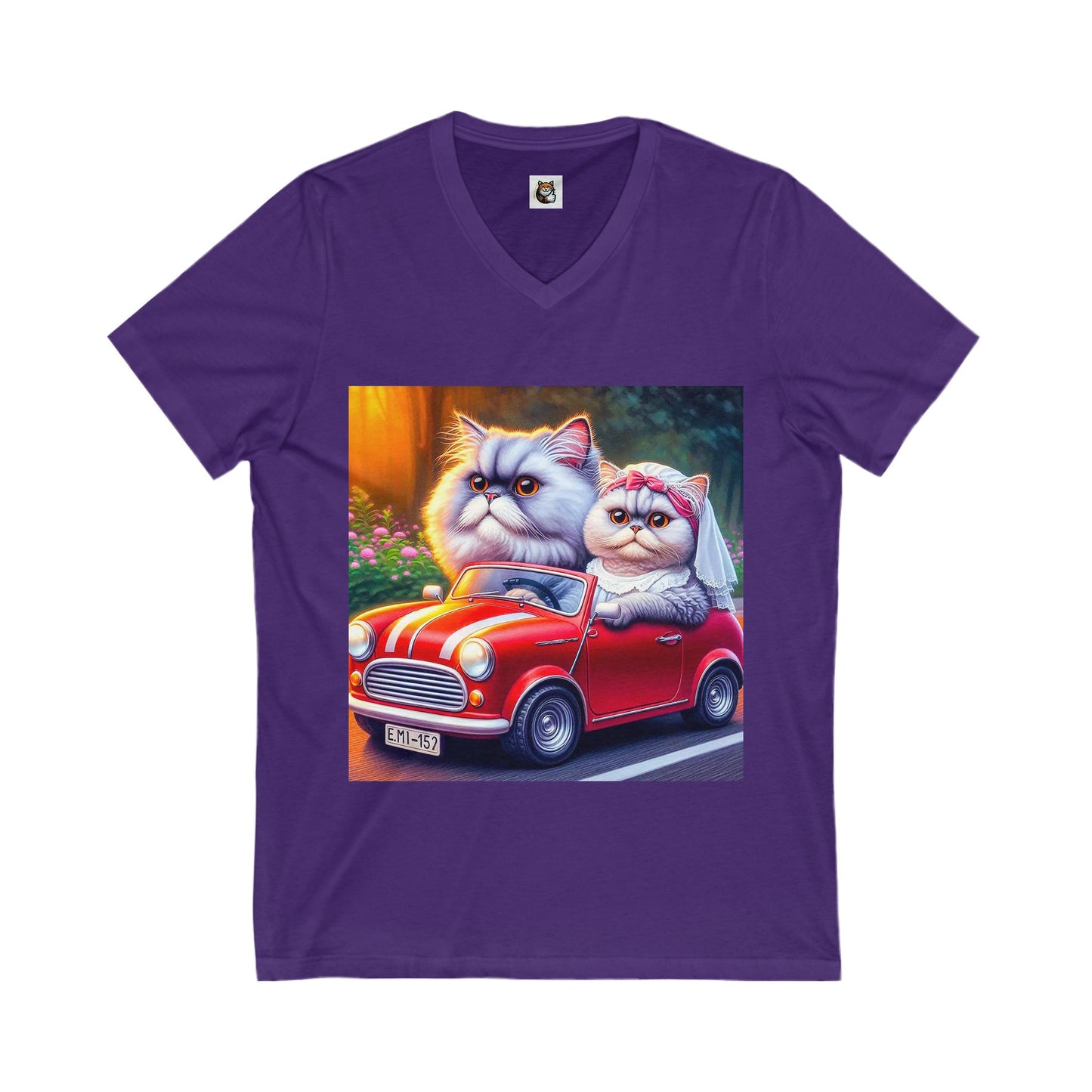 Selkirk Rex Design V-Neck married couple
