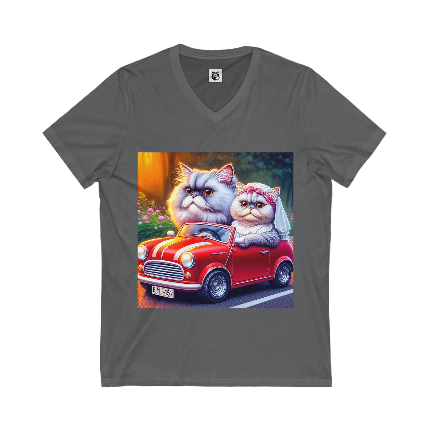 Selkirk Rex Design V-Neck married couple
