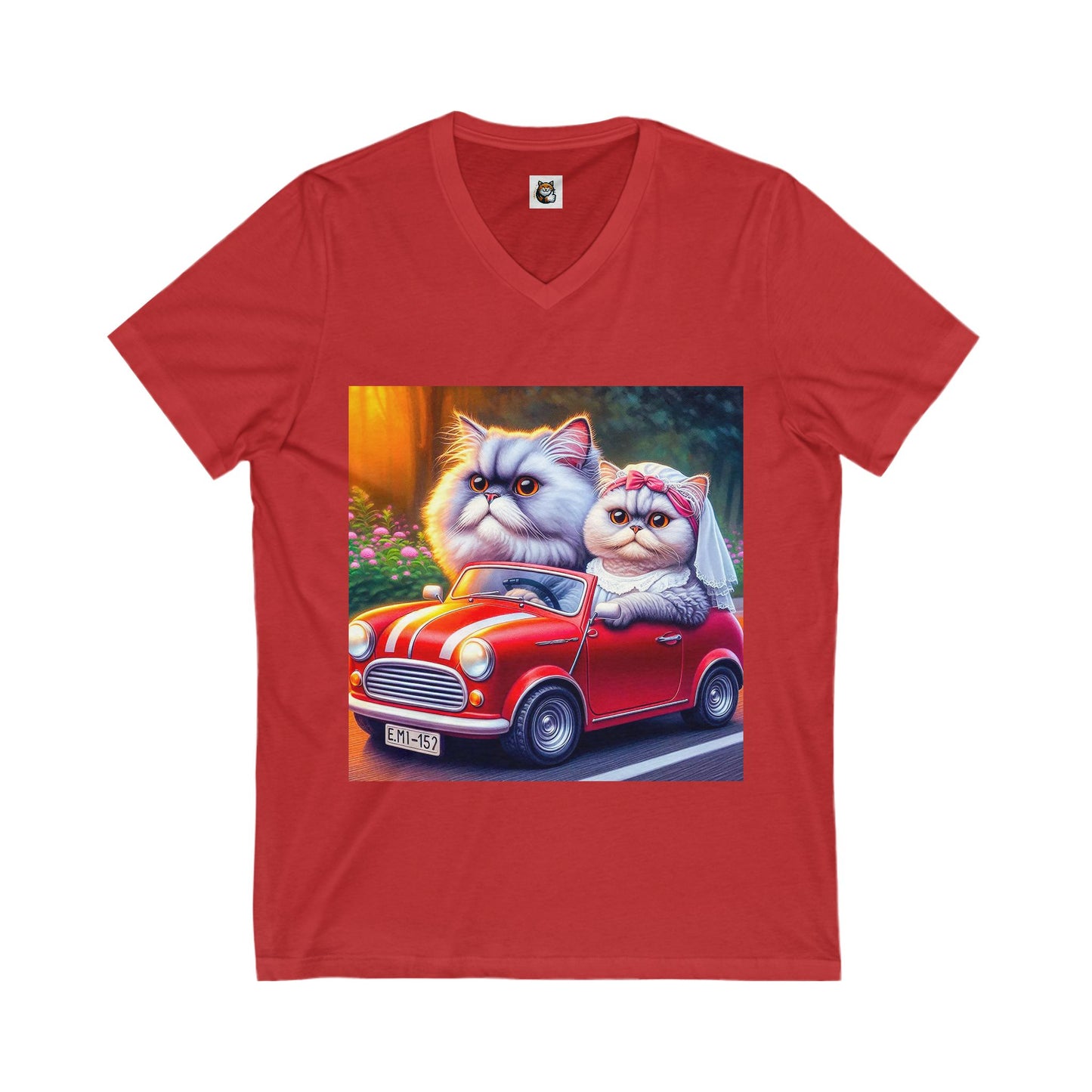 Selkirk Rex Design V-Neck married couple