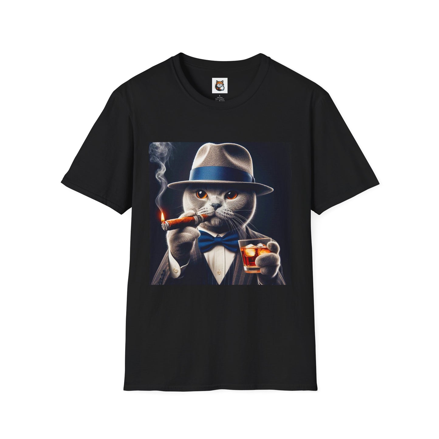 Russian Blue Cat  smoking and cigars T-Shirt