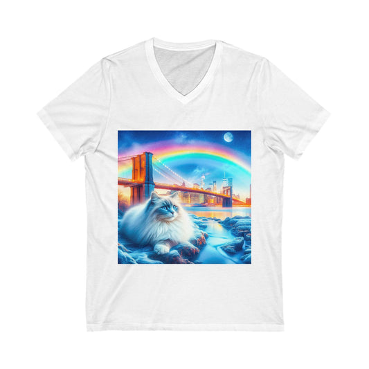 Ragdoll Cat Unisex Jersey Short Sleeve V-Neck Tee