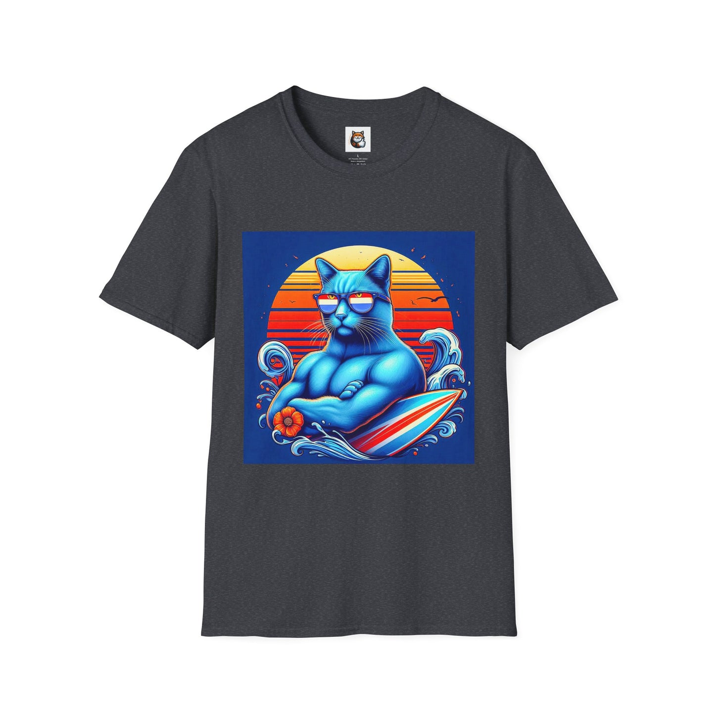 Russian Blue Cat Unisex Softstyle T-Shirt