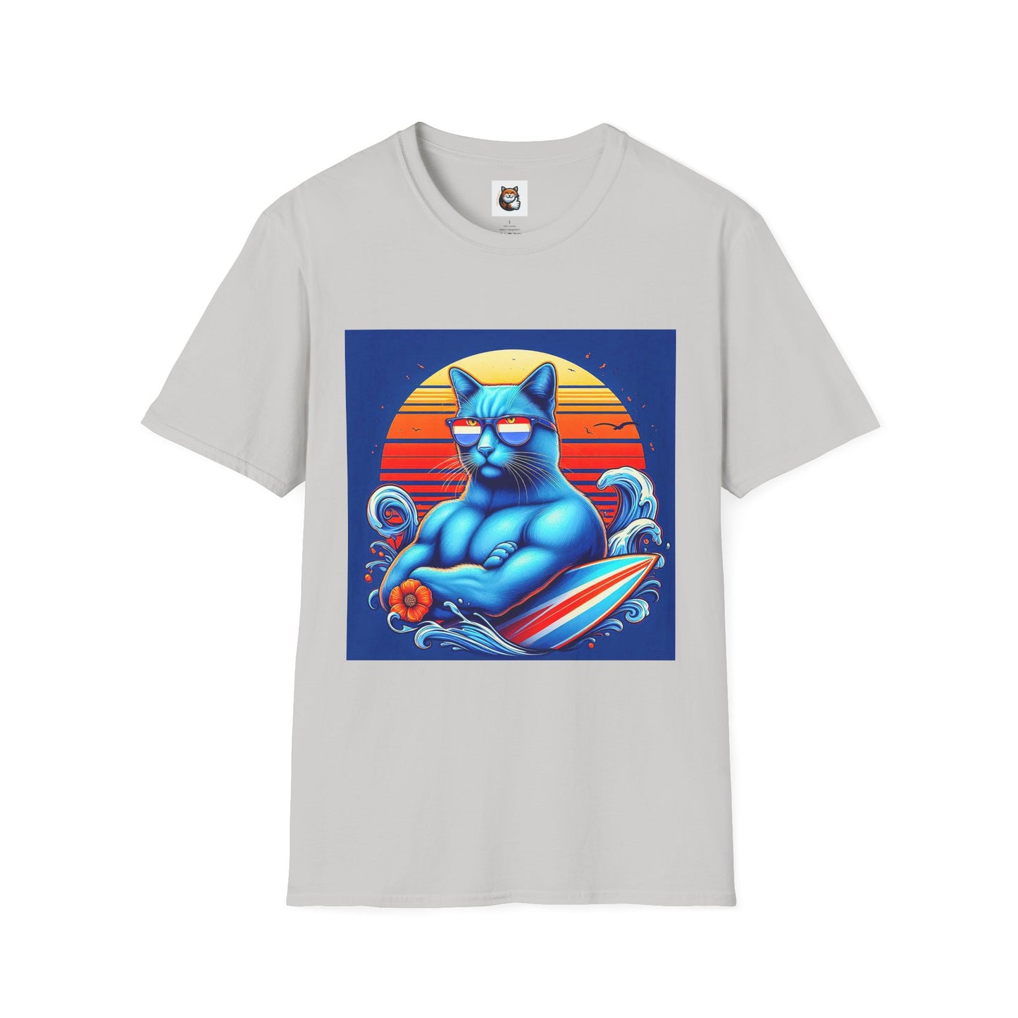 Russian Blue Cat Unisex Softstyle T-Shirt