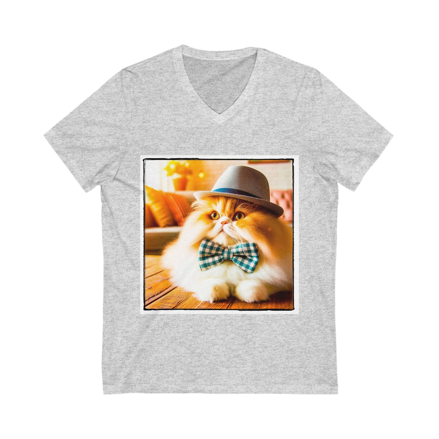 Persian Cat Unisex Jersey Short Sleeve V-Neck Tee