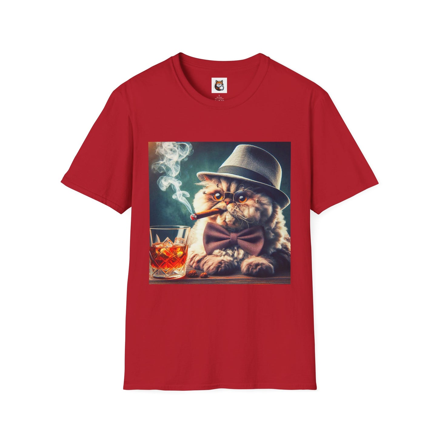 Selkirk Rex Cat T-Shirt cigars and whiskey