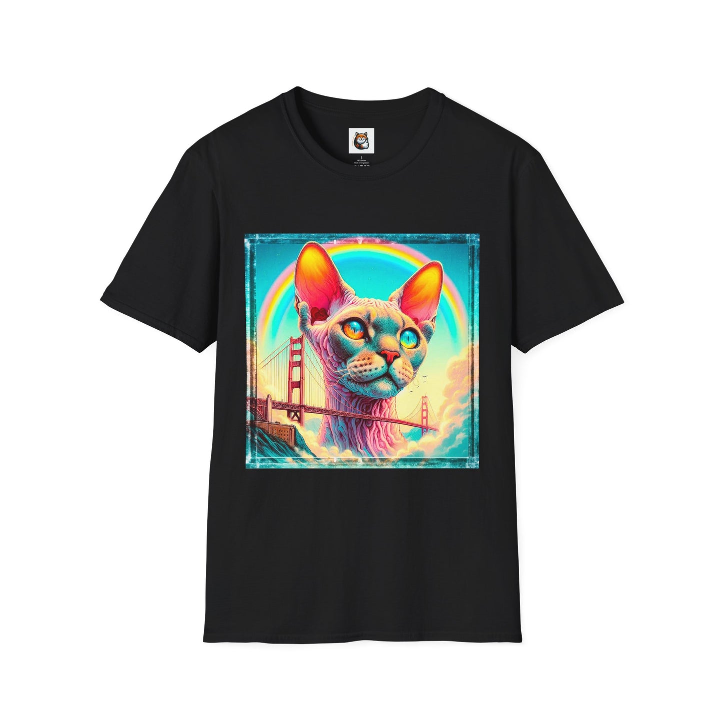 Devon Rex Cat rainbow  Softstyle T-Shirt